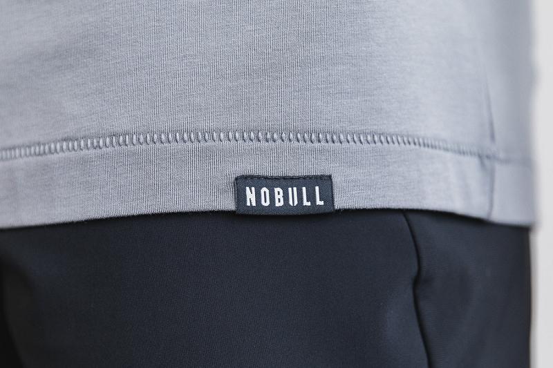Men's Nobull Lightweight V-Neck Tee Tanks Grey | SG C2555T
